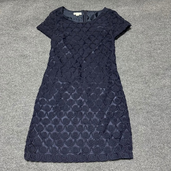 Monsoon Dresses & Skirts - Monsoon Navy Blue Lace Overlay Short Sleeve Shift Dress US 4 UK 8 EUR 36